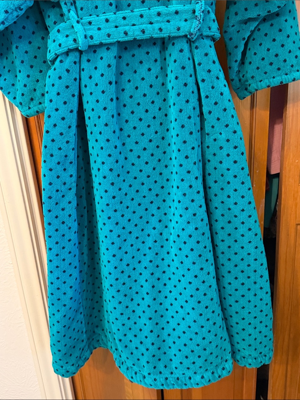 🔵🔵🔵BOGOHO🔵🔵🔵VTG John Weitz Polka-Dot Robe-Medium - Picture 10 of 13